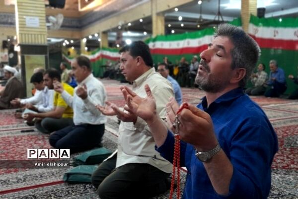 برگزاری مراسم دعای عرفه در مصلی صاحب‌الزمان شهرستان بهارستان