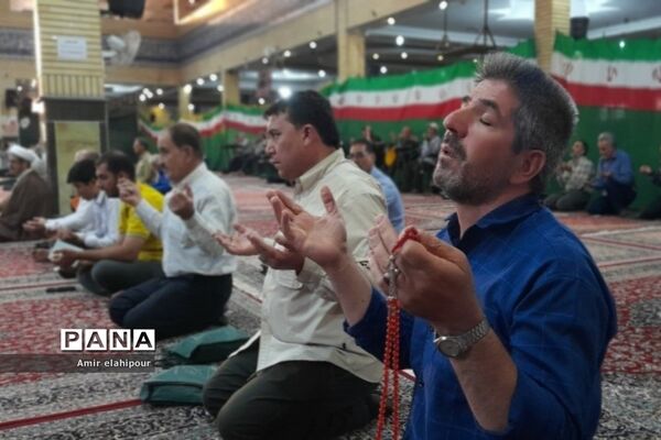 برگزاری مراسم دعای عرفه در مصلی صاحب‌الزمان شهرستان بهارستان