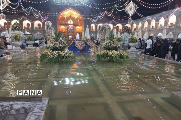 شور و نشاط زائرین حرم آقا امام رضا( ع) در شب ولادت  امام موسی کاظم (ع)
