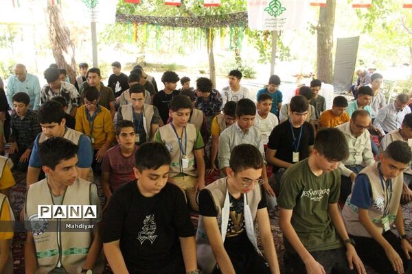برگزاری نماز جماعت در اردوهای استانی یاورمربیان  شهرستان های استان تهران