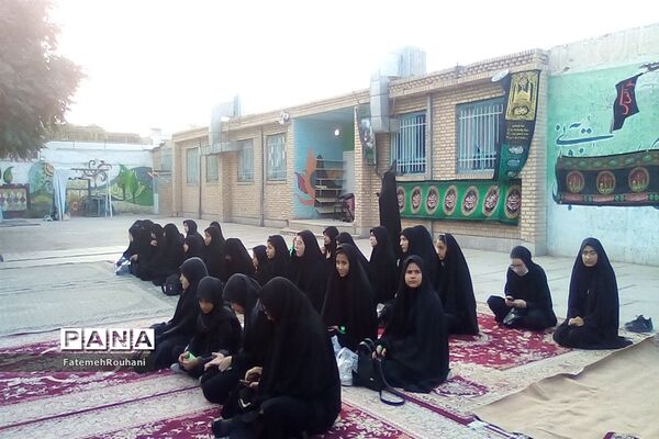 عزاداری هیات دختران حاج قاسم در شهرستان خلیل‌آباد