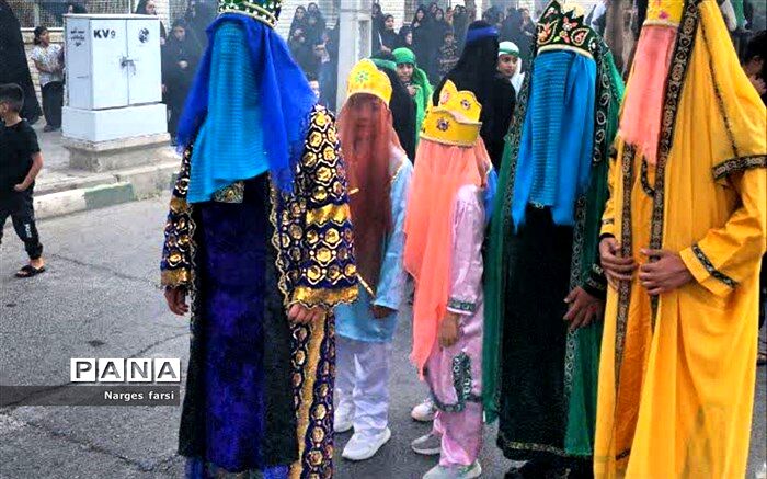 حرکت کاروان نمادین ورود امام حسین (ع) به کربلا در شهر جعفریه قم