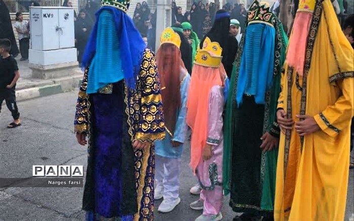 حرکت کاروان نمادین ورود امام حسین (ع) به کربلا در شهر جعفریه قم