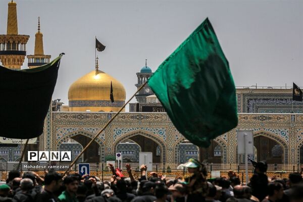 مراسم عزاداری تاسوعا قمر بنی هاشم (ع) در جوار حرم مطهر رضوی