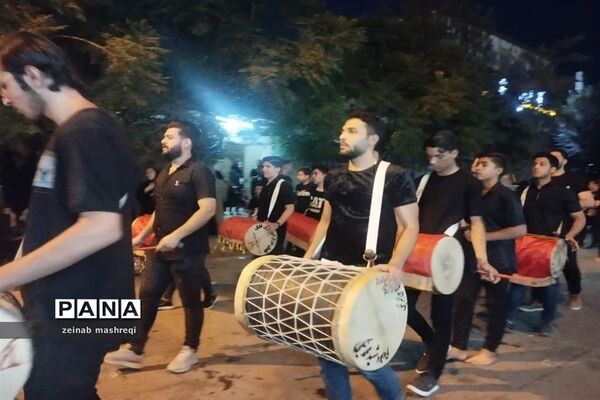 مراسم شب عاشورای حسینی در شهر آیینی ومذهبی نوش آباد