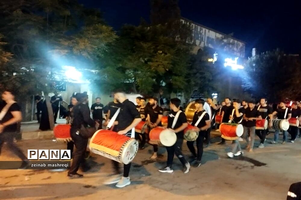 مراسم شب عاشورای حسینی در شهر آیینی ومذهبی نوش آباد