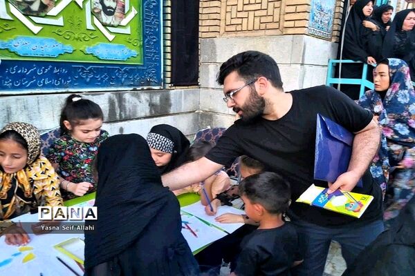 برپایی غرفه کودک توسط آموزش و پرورش پیشوا در روز عاشورای حسینی