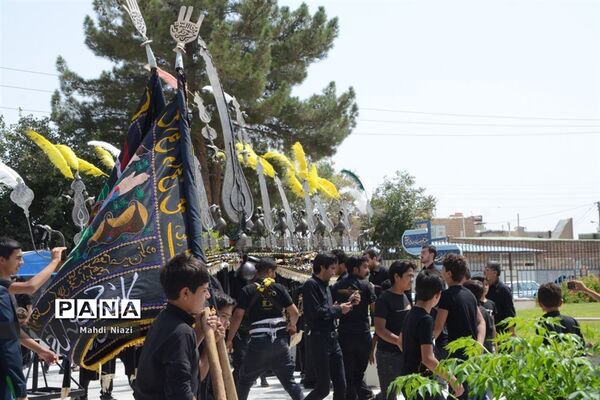 دسته زنجیر‌زنی در آرامگاه  مدرس کاشمر