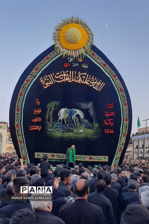 ‌عزاداری و نخل‌برداری مردم حسینی اشکذر در روز عاشورا