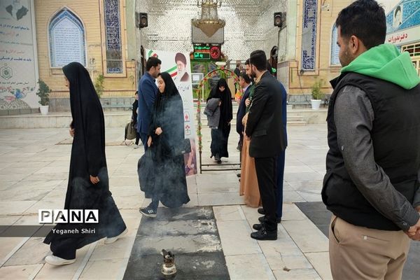 آیین اعزام دانش‌آموزان به دیدار مقام معظم رهبری (مدظله العالی) از محل آستان مقدس امامزاده سید عباس(ع) بجنورد