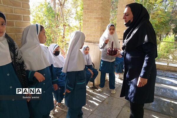 غبارروبی مزار شهدای رودهن توسط دانش‌آموزان دبستان حضرت زهرا(س)‌یک رودهن