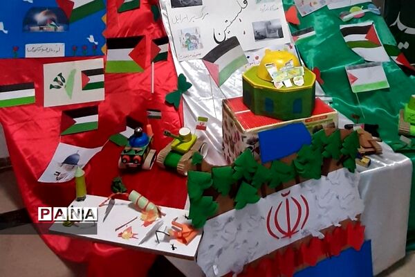 نمایشگاه دست سازه‌های استکبارستیزی، در دبستان پسرانه حضرت رسول اکرم شهرستان پردیس