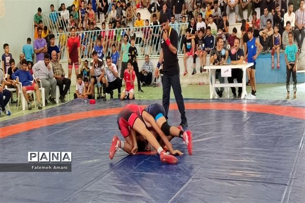 رقابت های کشتی آزاد چند جانبه به میزبانی شهرستان حاجی آباد
