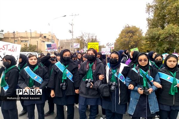 راهپیمایی حماسی ۱۳ آبان در شهرستان نیشابور