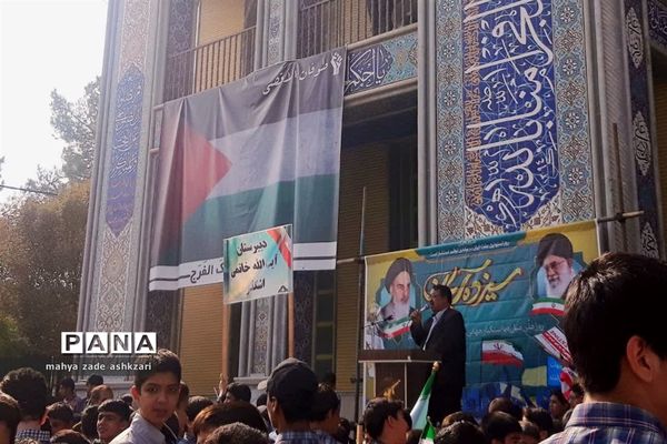 راهپیمایی روز سیزده آبان در شهرستان اشکذر