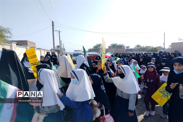 شکوه حضور مردم بزمان در راهپیمایی۱۳ آبان