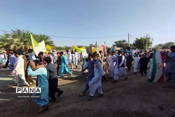 شکوه حضور مردم بزمان در راهپیمایی۱۳ آبان