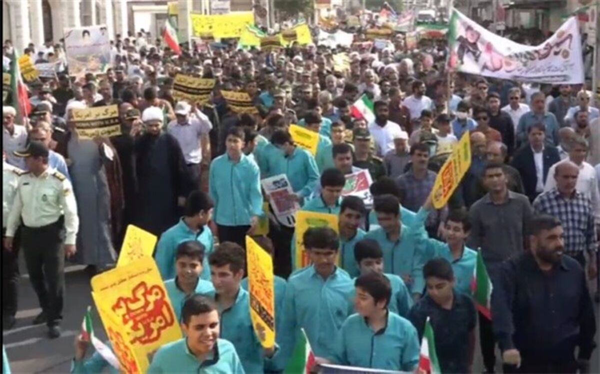 راهپیمایی 13 آبان در برازجان/فیلم