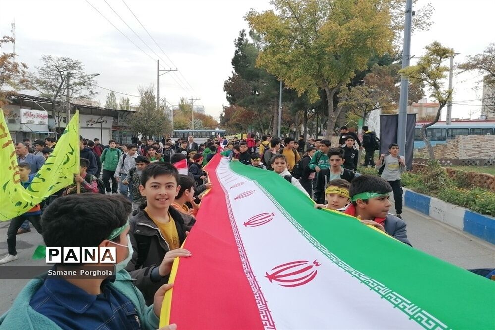راهپیمایی یوم الله ۱۳ آبان ۱۴۰۲ مرکز آموزشی و فرهنگی سما شهرستان شیروان