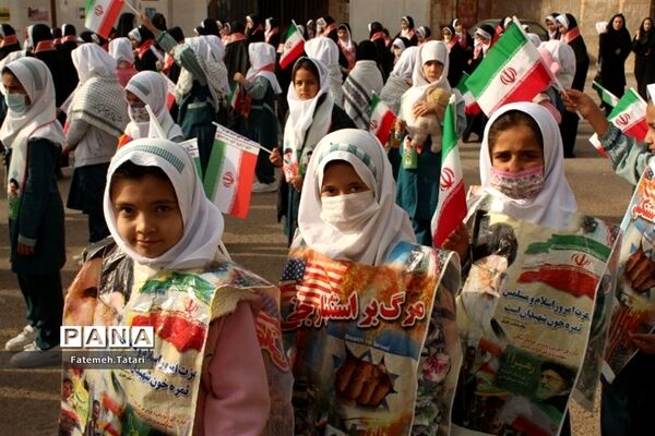 راهپیمایی محکومیت جنایات رژیم کودک کش اسرائیل در شهرستان بام و صفی آباد