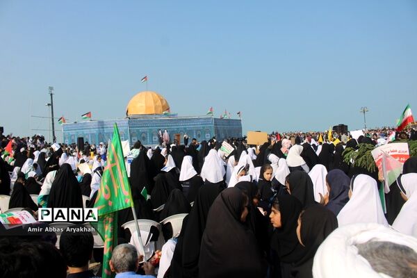 تجمع مردم بوشهر در حمایت از کودکان فلسطین