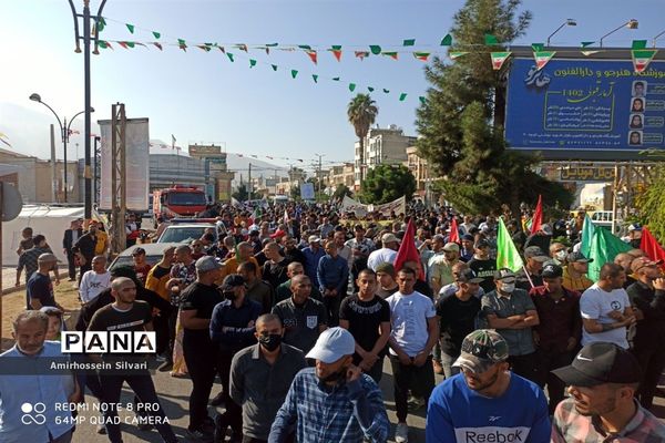 راهپیمایی مردم جهرم در حمایت از کودکان مظلوم غزه