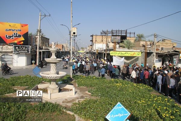 برگزاری راهپیمایی حمایت از مردم مظلوم غزه در بهبهان
