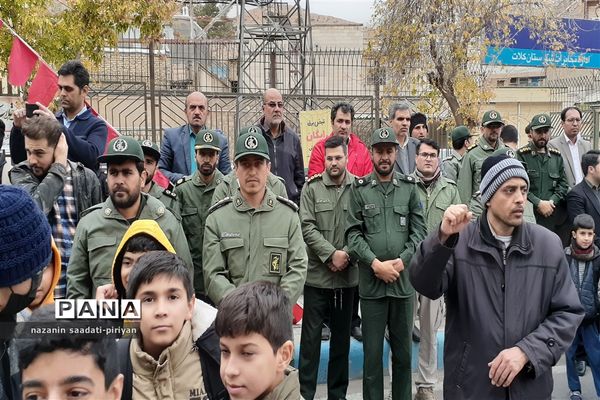 حمایت فرهنگیان و دانش‌آموزان شهرستان کلات از مردم‌ و دانش‌آموزان مظلوم غزه