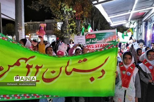 مراسم تجمع و راهپیمایی  از کودکان مظلوم فلسطین در آباده