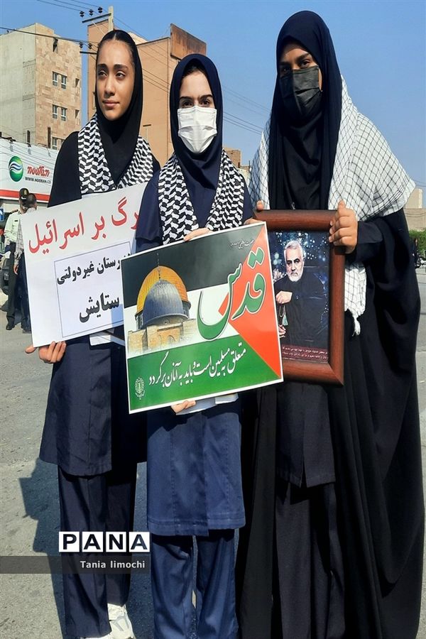 تجمع دانش‌آموزان اهوازی در حمایت از کودکان فلسطینی