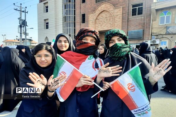 تجمع دانش‌آموزان اهوازی در حمایت از کودکان فلسطینی