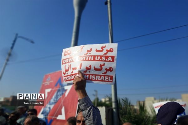 تجمع دانش‌آموزان اهوازی در حمایت از کودکان فلسطینی