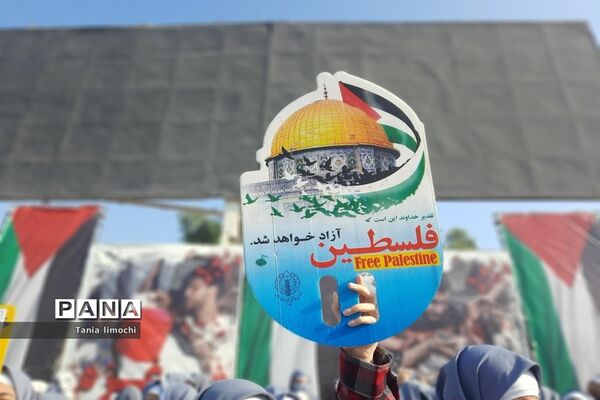 تجمع دانش‌آموزان اهوازی در حمایت از کودکان فلسطینی