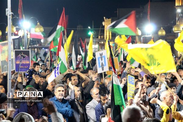 خروش مردم دارالعباده یزد در حمایت از کودکان فلسطینی