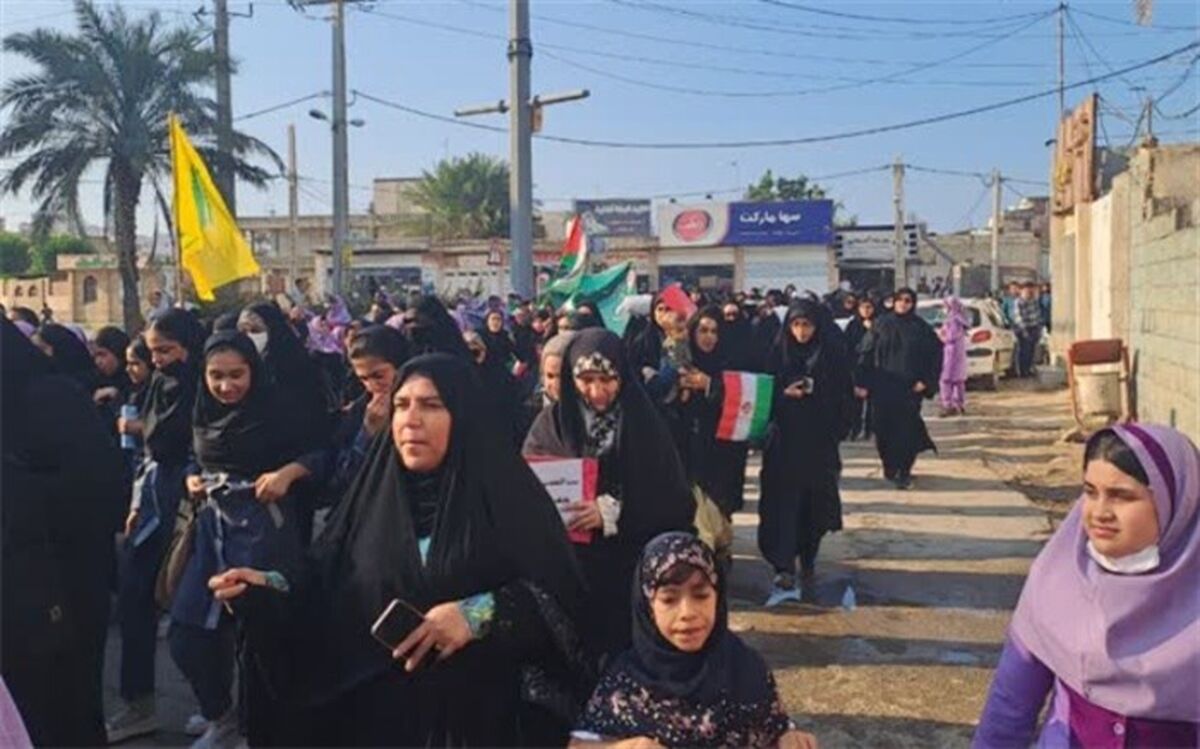 برگزاری راهپیمایی حمایت از کودکان فلسطین در عسلویه/فیلم