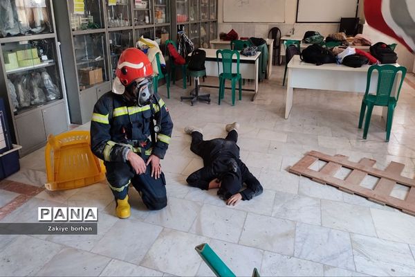 مانور زلزله در مدرسه شهدای غزه شهرستان بجنورد