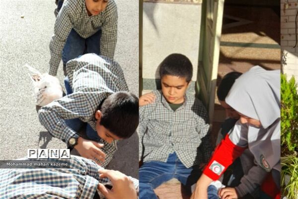 برگزاری مراسم مانور زلزله در دبستان حضرت ابوالفضل(ع) ناحیه یک شیراز