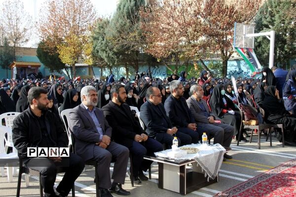 مراسم بدرقه  پیکرشهید مدافع حرم الیاس چگینی در دبیرستان شاهد کوثر