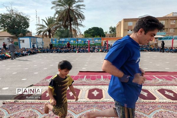 اجرای ورزش زورخانه ای(طرح شهید طوقانی) در دبستان شهید نهایی ۲ بهبهان