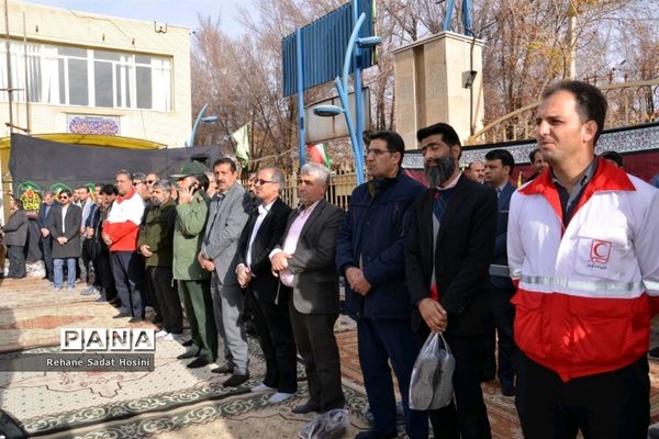 آیین تشییع شهید گمنام در اداره آموزش و پرورش آباده