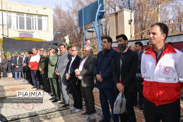 آیین تشییع شهید گمنام در اداره آموزش و پرورش آباده