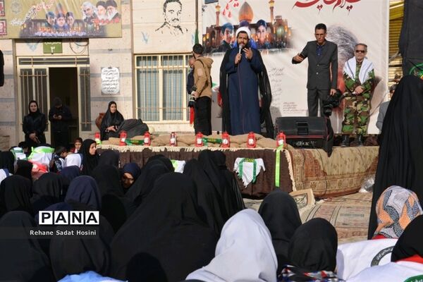 آیین تشییع شهید گمنام در اداره آموزش و پرورش آباده