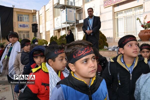 آیین تشییع شهید گمنام در اداره آموزش و پرورش آباده