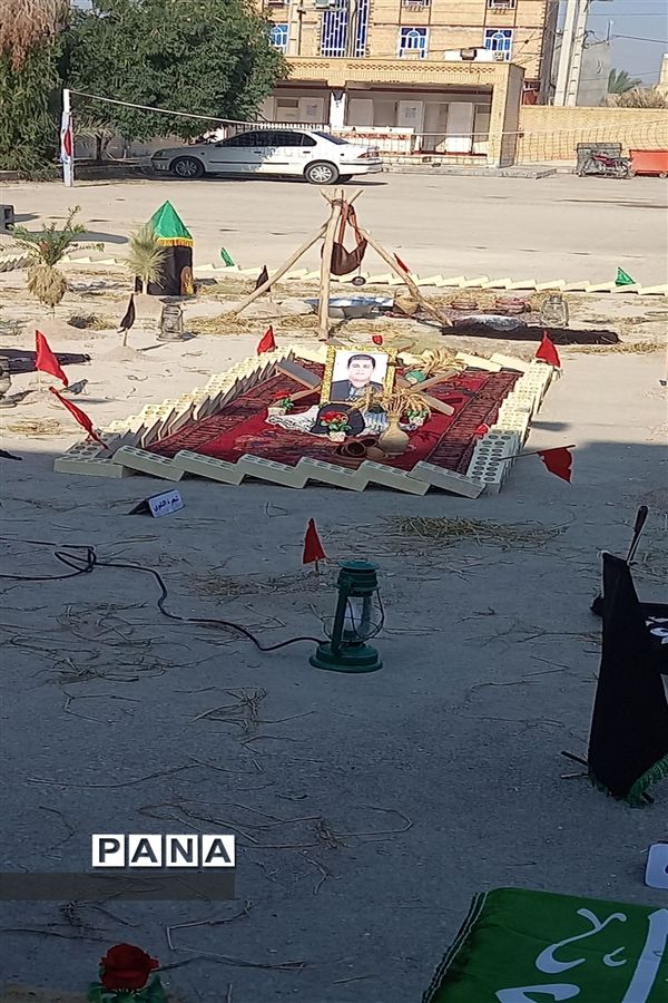 مراسم برافراشتن عَلَم عزای فاطمی همزمان با آغاز دهه دوم ایام فاطمیه در مدارس شادگان