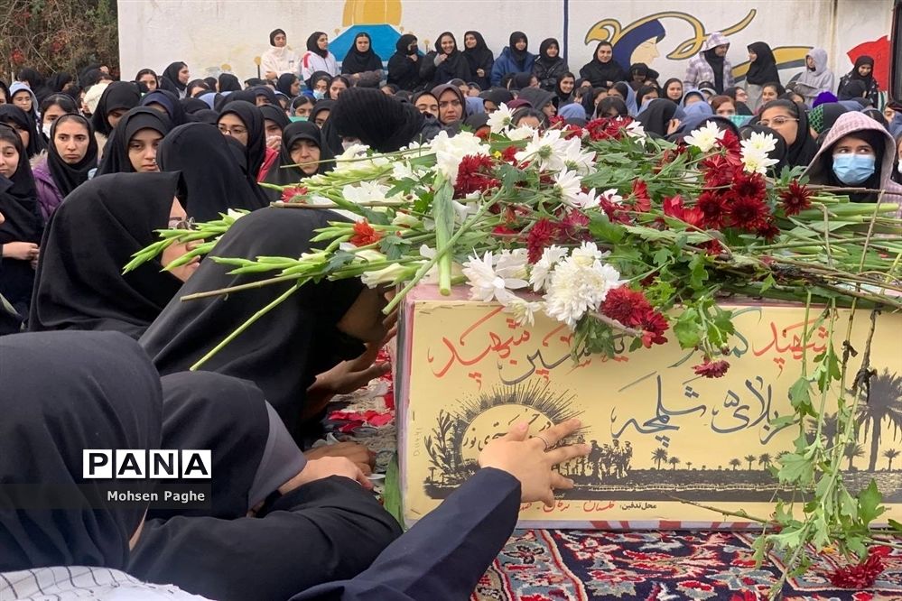 تشییع پیکر شهید تازه تفحص شده دفاع مقدس در گرگان