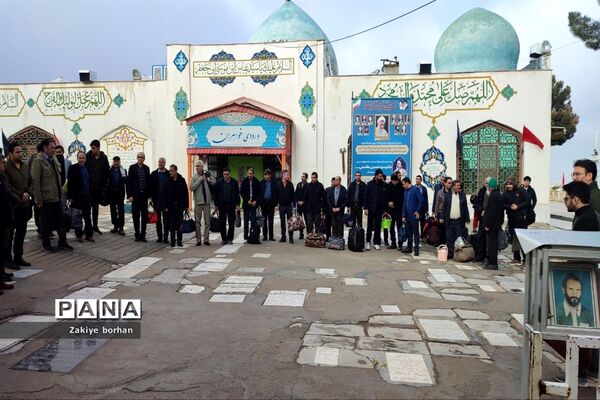 آیین اعزام کاروان فرهنگیان خراسان شمالی آقا به مناطق عملیاتی جنوب کشور