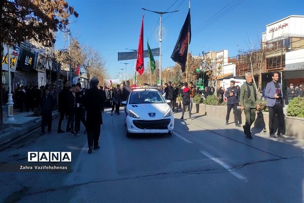 مراسم تشییع و خاکسپاری شهید گمنام در مصلی امام خامنه‌ای (ره) شهرستان شیروان