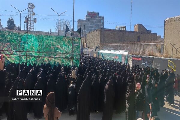 مراسم تشییع و خاکسپاری شهید گمنام در مصلی امام خامنه‌ای (ره) شهرستان شیروان