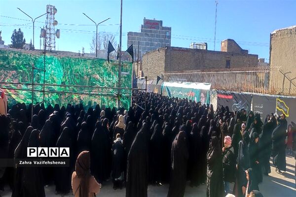 مراسم تشییع و خاکسپاری شهید گمنام در مصلی امام خامنه‌ای (ره) شهرستان شیروان