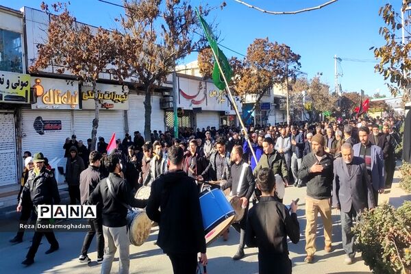 مراسم تشییع و خاکسپاری شهید گمنام در مصلی امام خامنه‌ای (ره) شهرستان شیروان